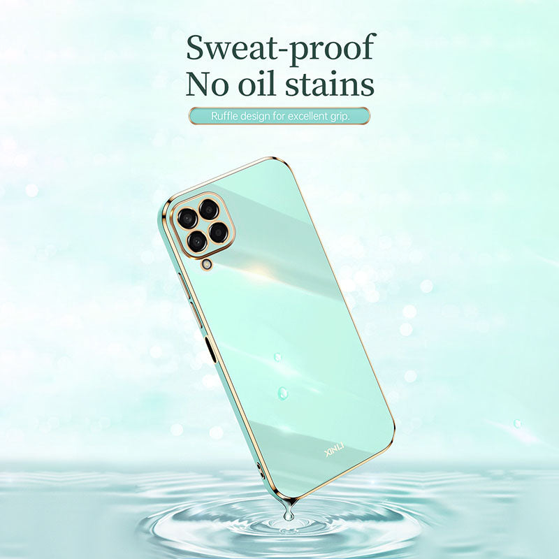 XINLI Phone Case for Samsung Galaxy M53 5G Electroplating Golden Edge Shockproof TPU Protective Cover XINLI Phone Case for Samsung Galaxy M53 5G Electroplating Golden Edge Shockproof TPU Protective Cover